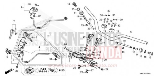 ROHRGRIFF/OBERE BRUECKE CRF1000DJ de 2018